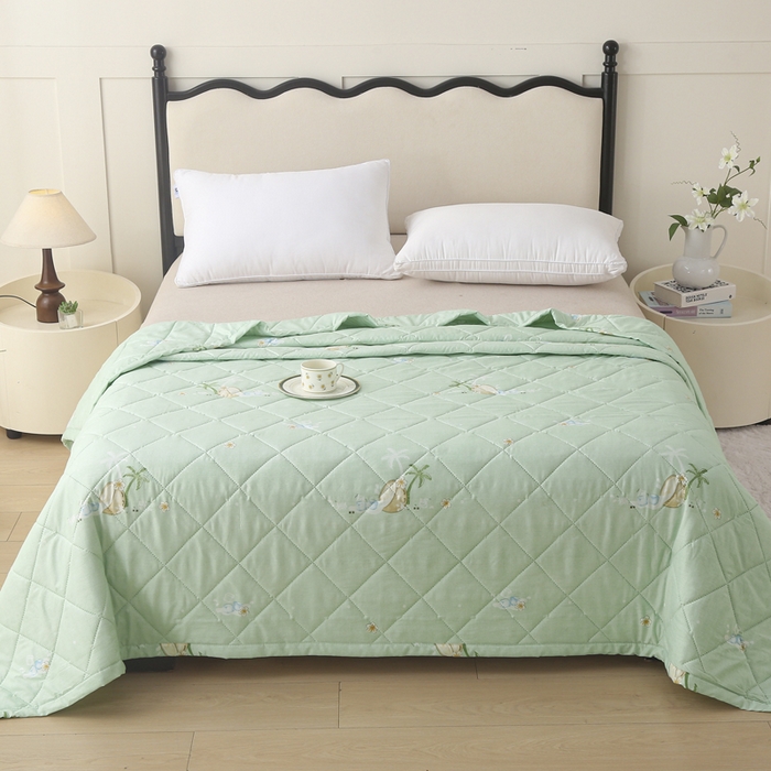 91家纺网 家纺一手货源 找家纺 被多多被业 2026新款亲肤棉夏被空调被夏凉被 椰树