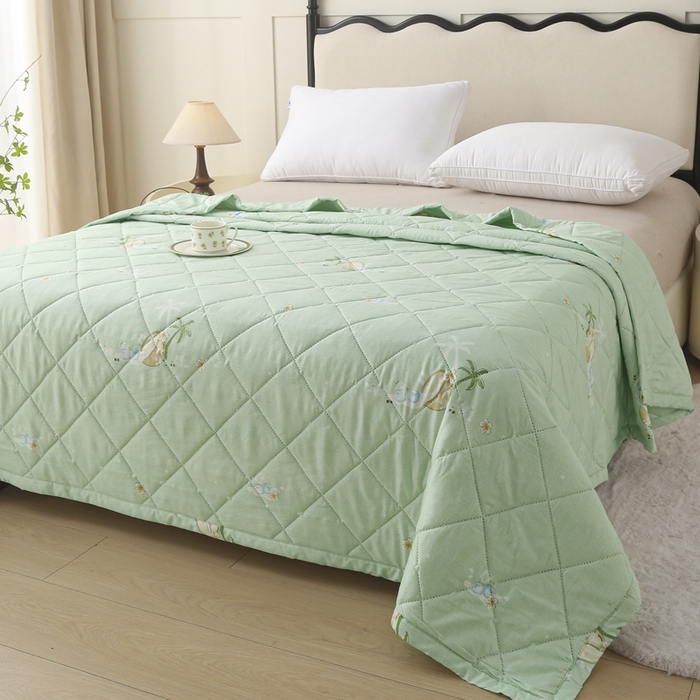 91家纺网 家纺一手货源 找家纺 被多多被业 2026新款亲肤棉夏被空调被夏凉被 椰树