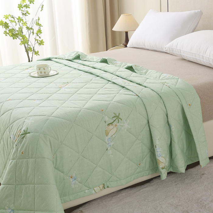 91家纺网 家纺一手货源 找家纺 被多多被业 2026新款亲肤棉夏被空调被夏凉被 椰树