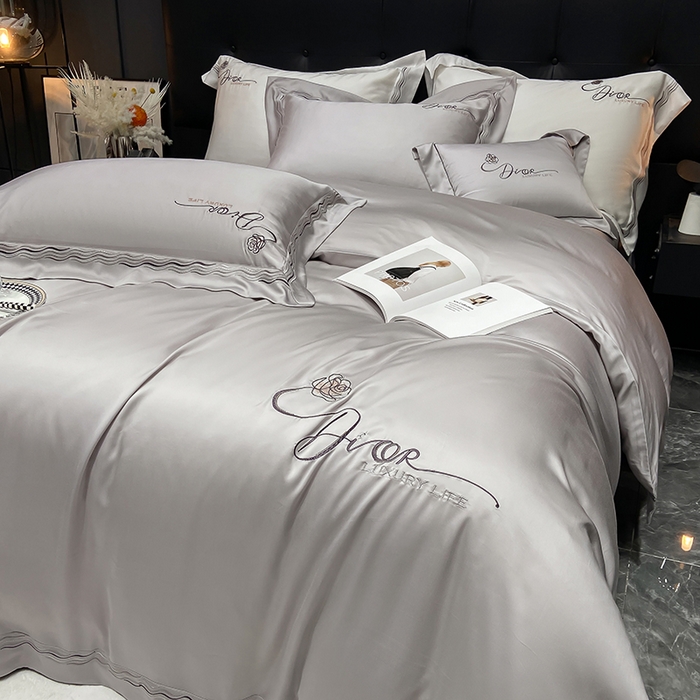 91家纺网 家纺一手货源 找家纺 家居1号家纺 2026新款60支LF级奥地利兰精天丝四件套-迪莉尔 迪莉尔-绅士灰