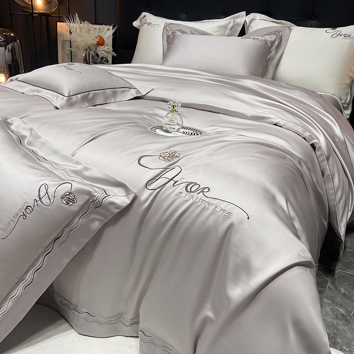 91家纺网 家纺一手货源 找家纺 家居1号家纺 2026新款60支LF级奥地利兰精天丝四件套-迪莉尔 迪莉尔-绅士灰