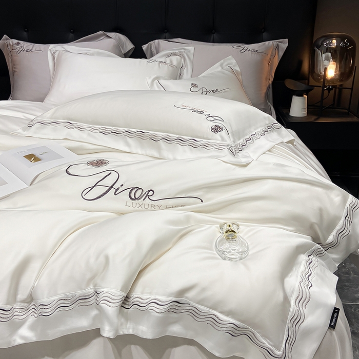 91家纺网 家纺一手货源 找家纺 家居1号家纺 2026新款60支LF级奥地利兰精天丝四件套-迪莉尔 迪莉尔-珍珠白