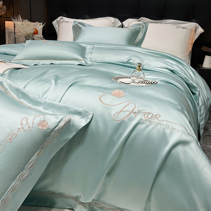 91家纺网 家纺一手货源 找家纺 家居1号家纺 2026新款60支LF级奥地利兰精天丝四件套-迪莉尔 迪莉尔-薄荷绿