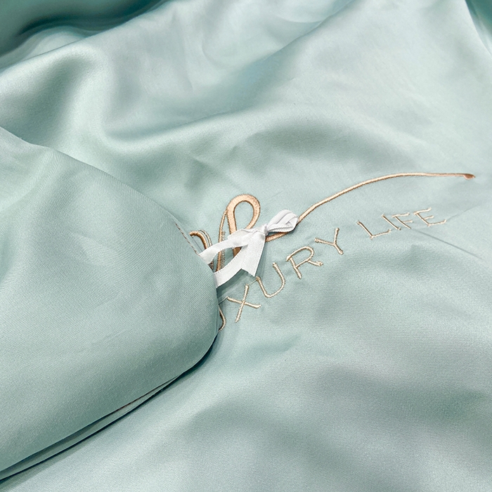 91家纺网 家纺一手货源 找家纺 家居1号家纺 2026新款60支LF级奥地利兰精天丝四件套-迪莉尔 迪莉尔-薄荷绿