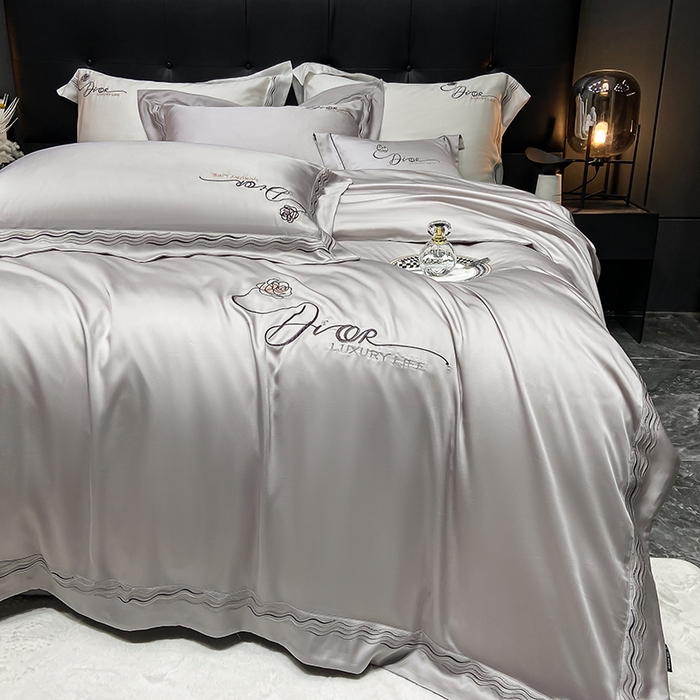 91家纺网 家纺一手货源 找家纺 家居1号家纺 2026新款60支LF级奥地利兰精天丝四件套-迪莉尔 迪莉尔-绅士灰