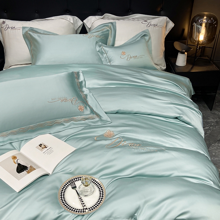 91家纺网 家纺一手货源 找家纺 家居1号家纺 2026新款60支LF级奥地利兰精天丝四件套-迪莉尔 迪莉尔-薄荷绿