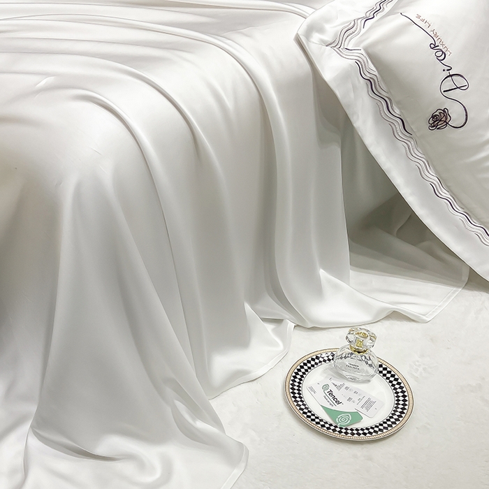 91家纺网 家纺一手货源 找家纺 家居1号家纺 2026新款60支LF级奥地利兰精天丝四件套-迪莉尔 迪莉尔-珍珠白