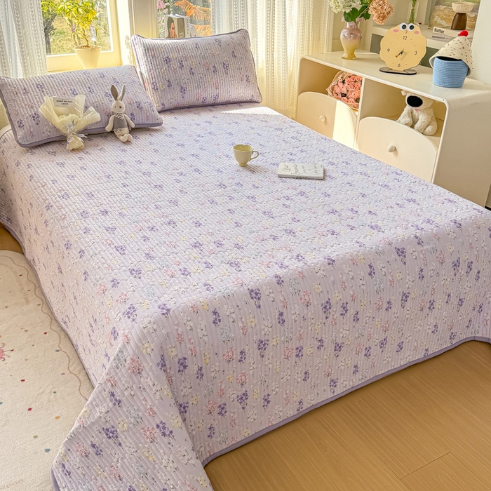 91家纺网 家纺一手货源 找家纺 （总）2026新款云感双层纱印花夹棉床盖