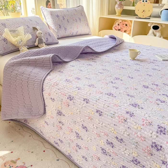 91家纺网 家纺一手货源 找家纺 （总）2026新款云感双层纱印花夹棉床盖