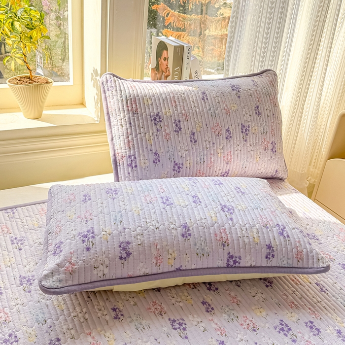 91家纺网 家纺一手货源 找家纺 （总）2026新款云感双层纱印花夹棉床盖