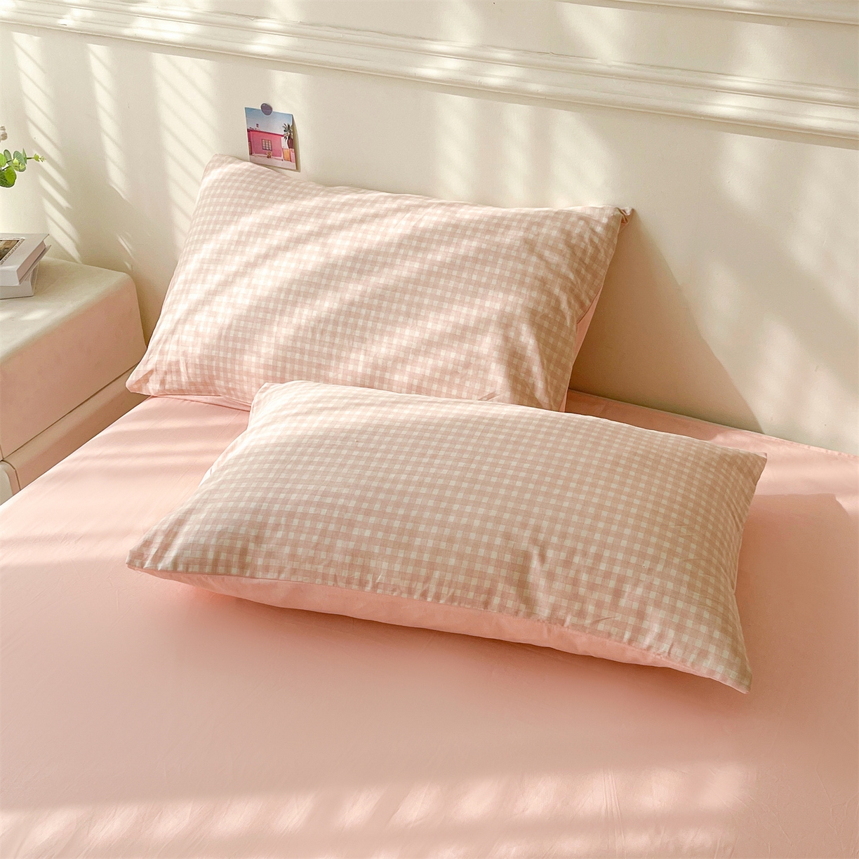 91家纺网 家纺一手货源 找家纺 仁凯家纺 2026新款A类里外全棉新疆棉花夏被四件套 被子被芯 粉雾格