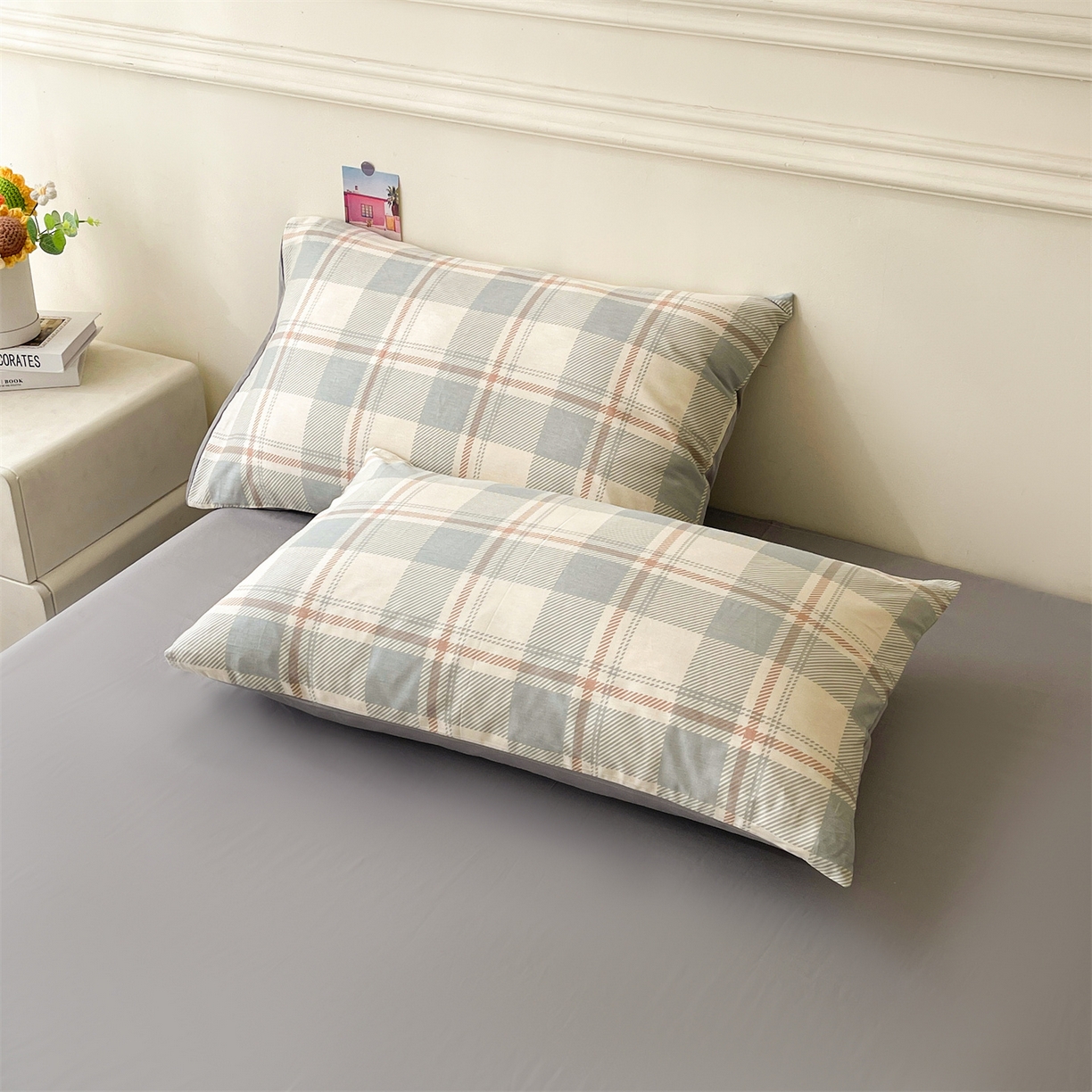 91家纺网 家纺一手货源 找家纺 仁凯家纺 2026新款A类里外全棉新疆棉花夏被四件套 被子被芯 简序-格纹