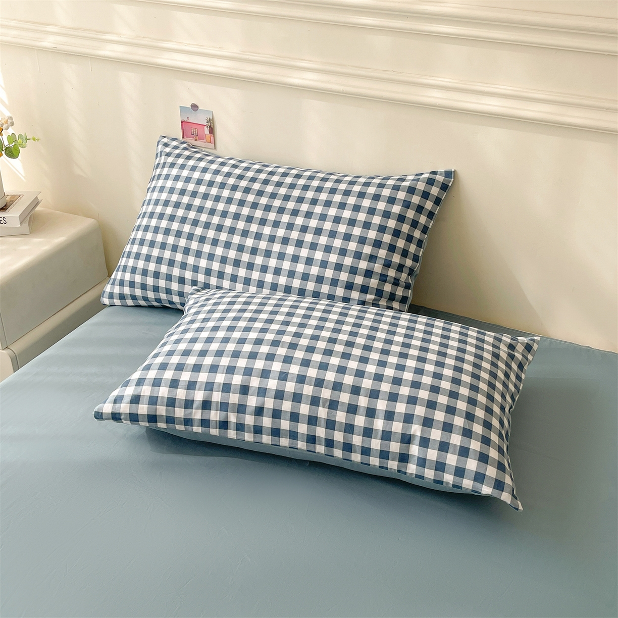 91家纺网 家纺一手货源 找家纺 仁凯家纺 2026新款A类里外全棉新疆棉花夏被四件套 被子被芯 蓝序格