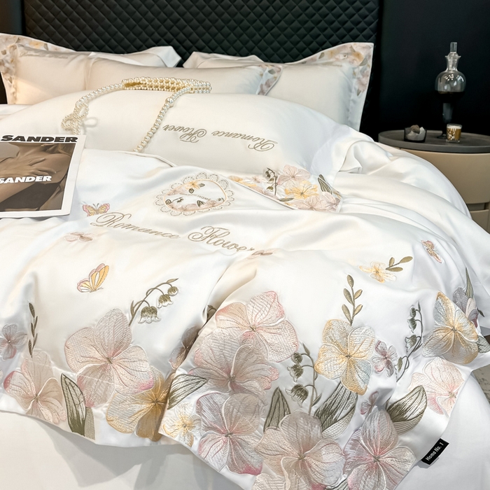 91家纺网 家纺一手货源 找家纺 家居1号家纺 2026新款60支LF级奥地利兰精天丝四件套-倾城之恋 倾城之恋-白雪