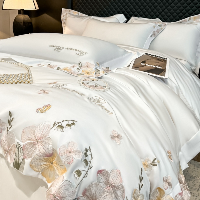 91家纺网 家纺一手货源 找家纺 家居1号家纺 2026新款60支LF级奥地利兰精天丝四件套-倾城之恋 倾城之恋-白雪