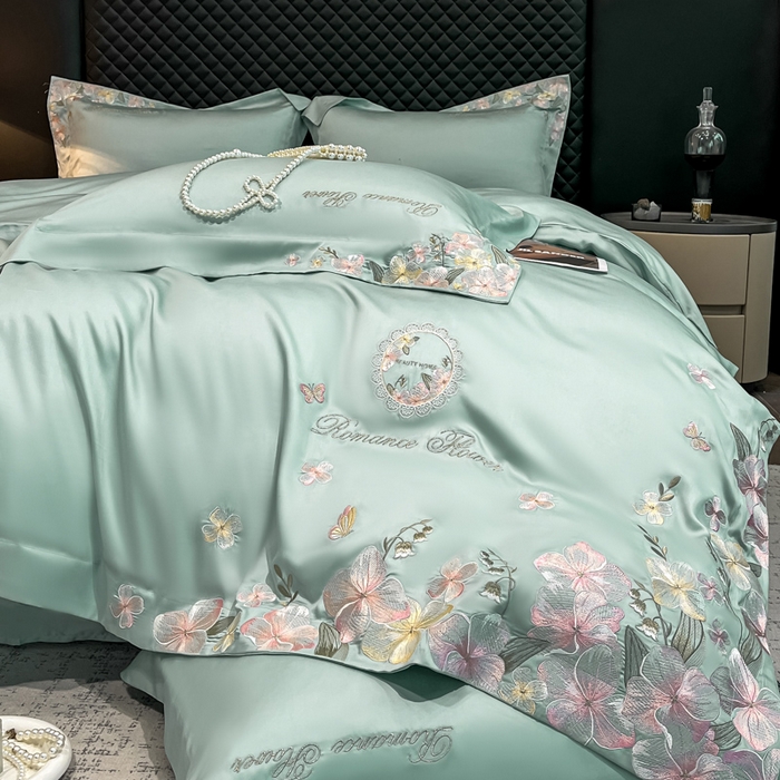 91家纺网 家纺一手货源 找家纺 家居1号家纺 2026新款60支LF级奥地利兰精天丝四件套-倾城之恋 倾城之恋-薄荷绿