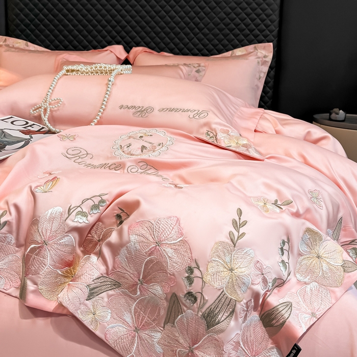 家居1号家纺 2026新款60支LF级奥地利兰精天丝四件套-倾城之恋 倾城之恋-荷粉