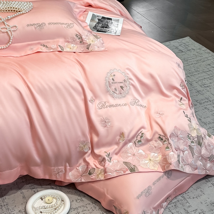 91家纺网 家纺一手货源 找家纺 家居1号家纺 2026新款60支LF级奥地利兰精天丝四件套-倾城之恋 倾城之恋-荷粉