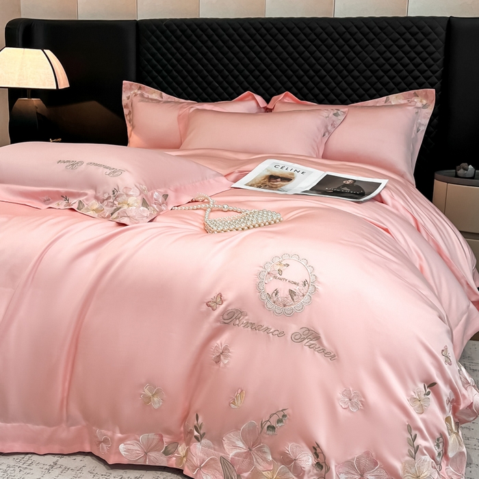 91家纺网 家纺一手货源 找家纺 家居1号家纺 2026新款60支LF级奥地利兰精天丝四件套-倾城之恋 倾城之恋-荷粉