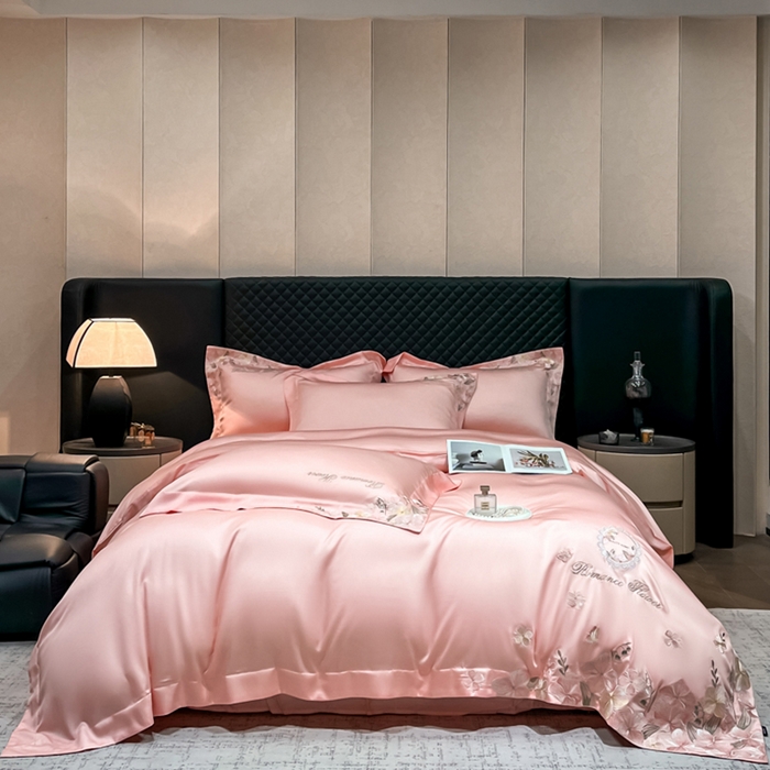 91家纺网 家纺一手货源 找家纺 家居1号家纺 2026新款60支LF级奥地利兰精天丝四件套-倾城之恋 倾城之恋-荷粉