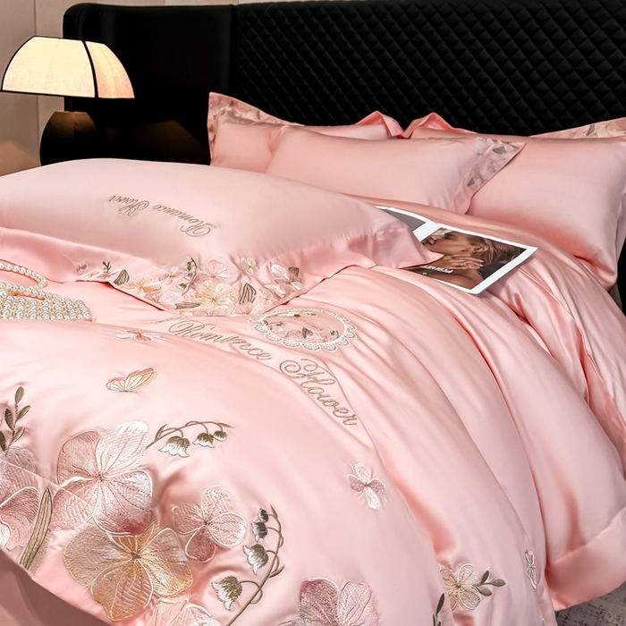 91家纺网 家纺一手货源 找家纺 家居1号家纺 2026新款60支LF级奥地利兰精天丝四件套-倾城之恋 倾城之恋-荷粉