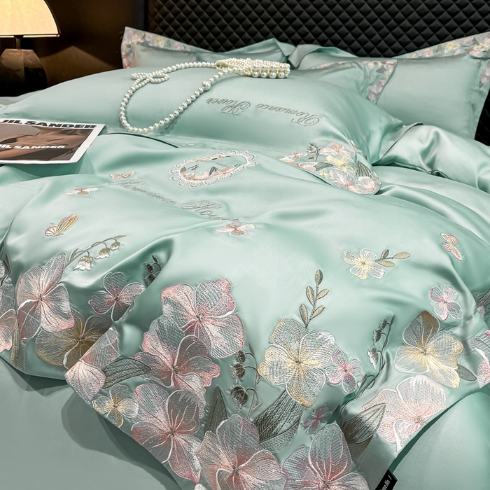 91家纺网 家纺一手货源 找家纺 家居1号家纺 2026新款60支LF级奥地利兰精天丝四件套-倾城之恋 倾城之恋-薄荷绿