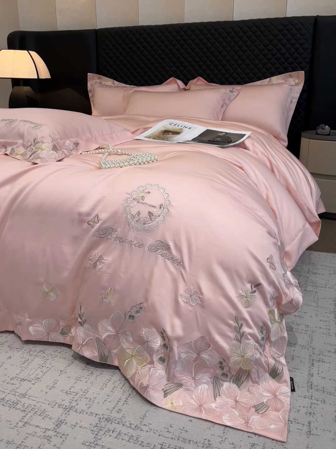 91家纺网 家纺一手货源 找家纺 家居1号家纺 2026新款60支LF级奥地利兰精天丝四件套-倾城之恋 倾城之恋-荷粉