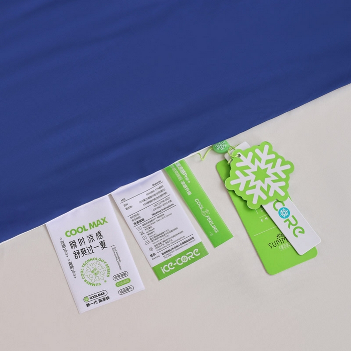 91家纺网 家纺一手货源 找家纺 憨豆家纺 2026春夏新款凉感丝A类锦氨（170克）55大豆抗菌夏被夏凉被空调被（配礼盒） 藏青+雾凇蓝