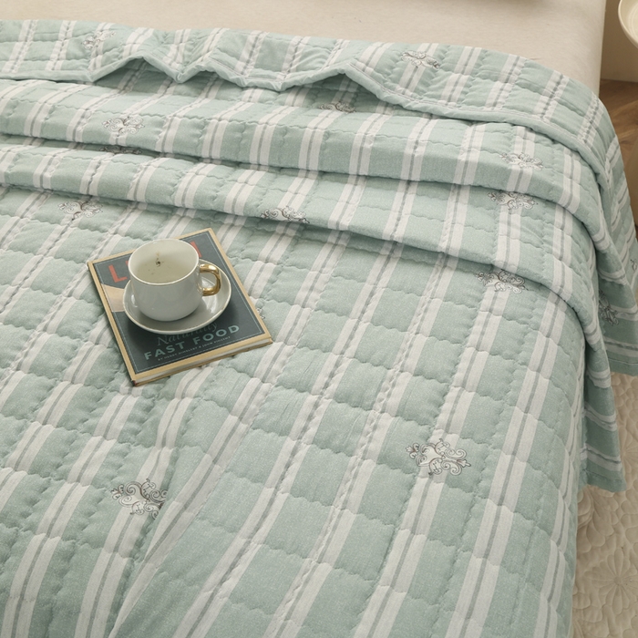 91家纺网 家纺一手货源 找家纺 被多多被业 2026新款亲肤棉绗绣夏被空调被夏凉被 安格拉