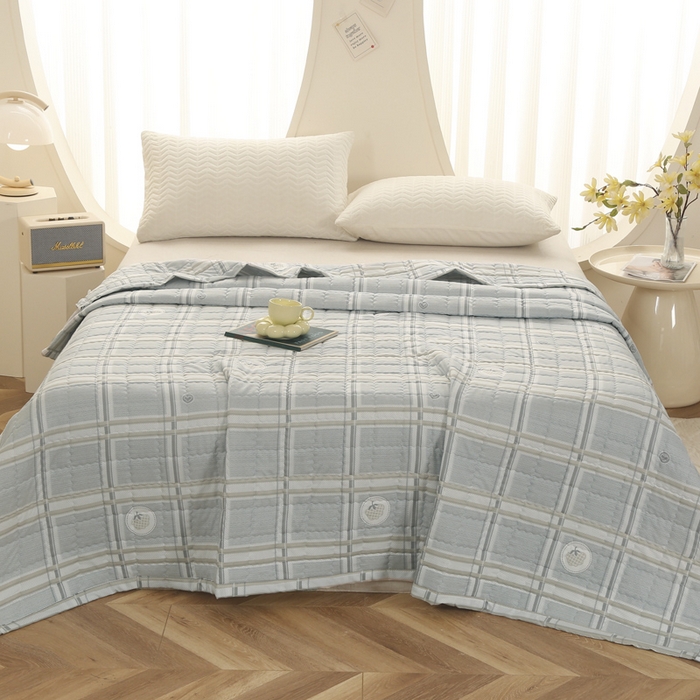 91家纺网 家纺一手货源 找家纺 被多多被业 2026新款亲肤棉绗绣夏被空调被夏凉被 巴克曼