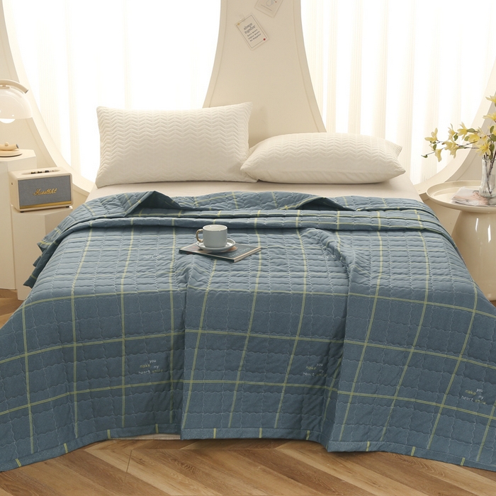 91家纺网 家纺一手货源 找家纺 被多多被业 2026新款亲肤棉绗绣夏被空调被夏凉被 格致生活