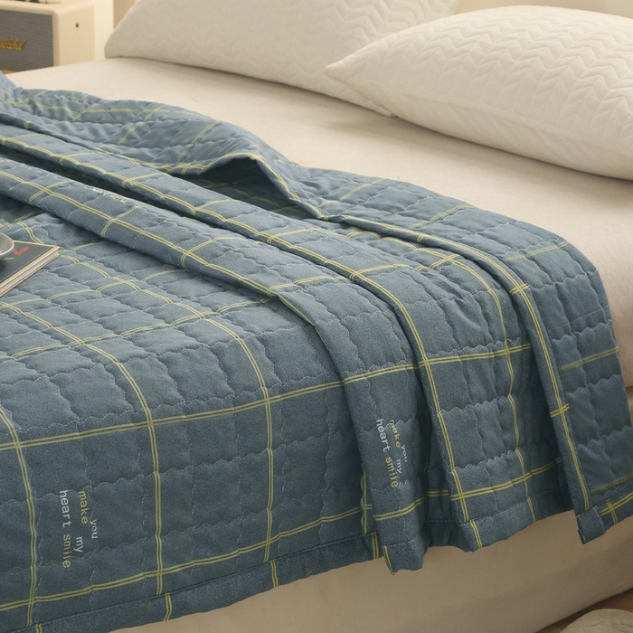 91家纺网 家纺一手货源 找家纺 被多多被业 2026新款亲肤棉绗绣夏被空调被夏凉被 格致生活