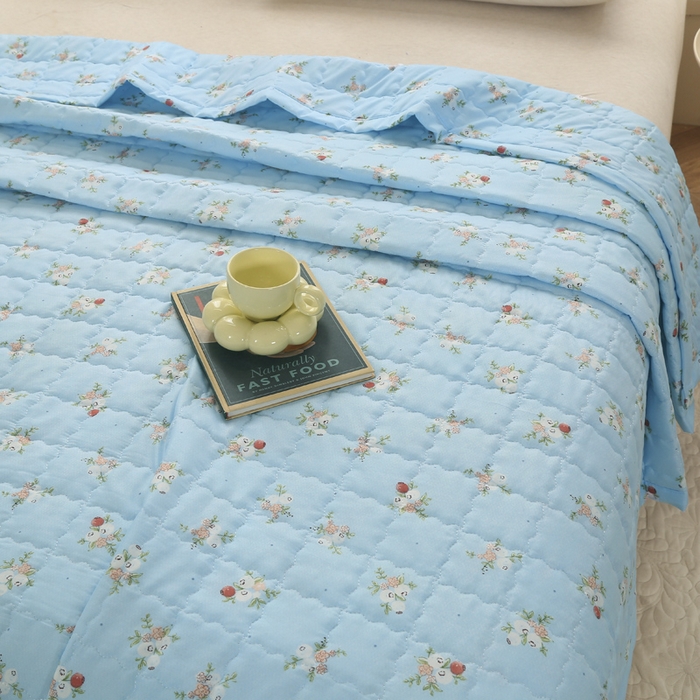 91家纺网 家纺一手货源 找家纺 被多多被业 2026新款亲肤棉绗绣夏被空调被夏凉被 花涧艺