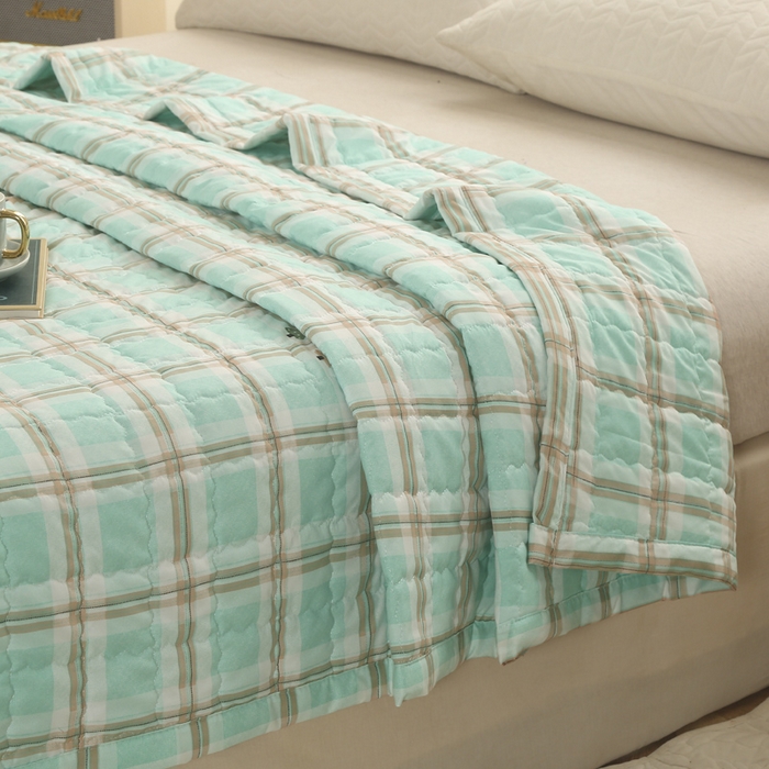 91家纺网 家纺一手货源 找家纺 被多多被业 2026新款亲肤棉绗绣夏被空调被夏凉被 兰茵