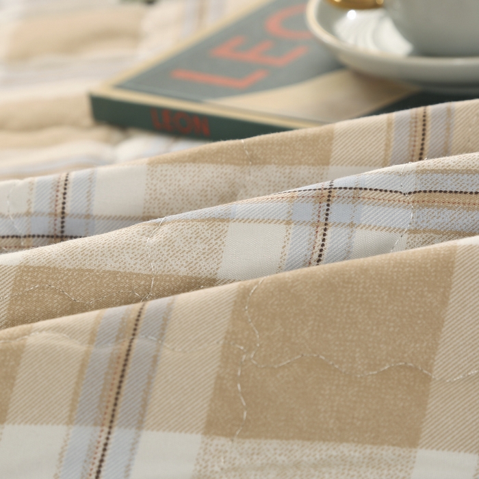 91家纺网 家纺一手货源 找家纺 被多多被业 2026新款亲肤棉绗绣夏被空调被夏凉被 兰茵-咖