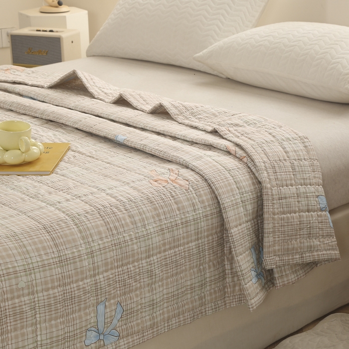 91家纺网 家纺一手货源 找家纺 被多多被业 2026新款亲肤棉绗绣夏被空调被夏凉被 慢生活