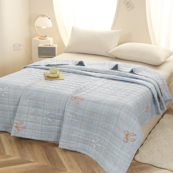 被多多被业 2026新款亲肤棉绗绣夏被空调被夏凉被 慢生活-兰