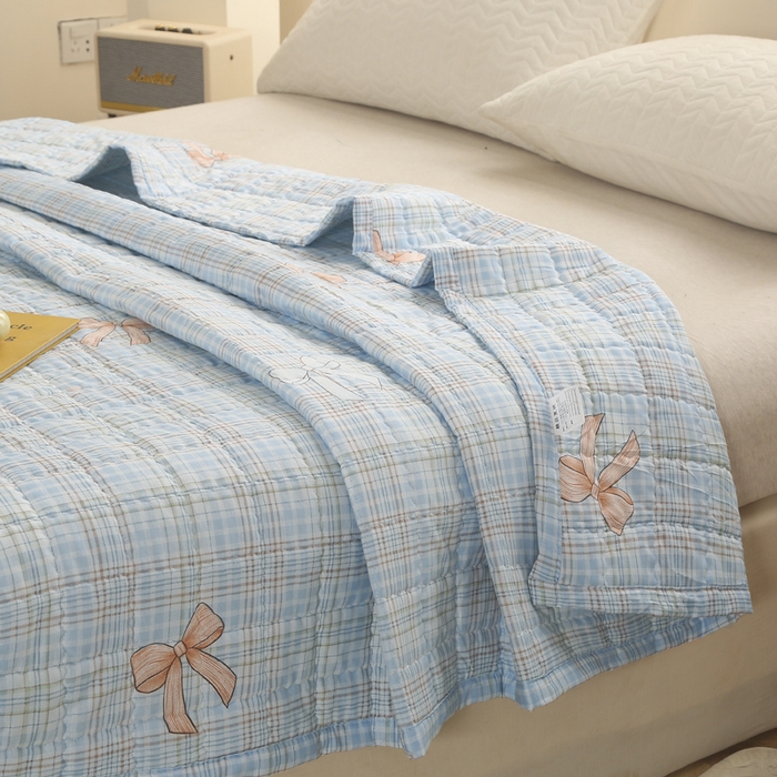 91家纺网 家纺一手货源 找家纺 被多多被业 2026新款亲肤棉绗绣夏被空调被夏凉被 慢生活-兰