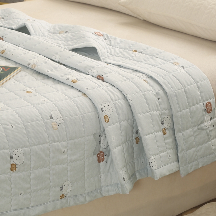 91家纺网 家纺一手货源 找家纺 被多多被业 2026新款亲肤棉绗绣夏被空调被夏凉被 魔法花园