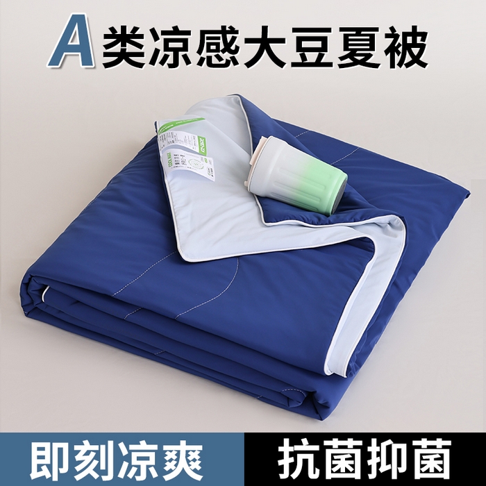 91家纺网 家纺一手货源 找家纺 （总）憨豆家纺 2026春夏新款凉感丝A类锦氨（170克）55大豆抗菌夏被夏凉被空调被（配礼盒）