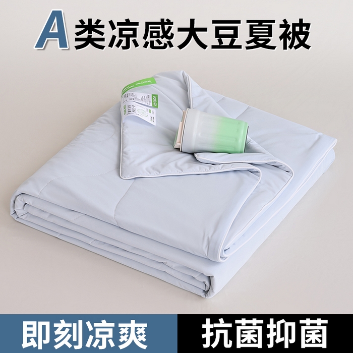 91家纺网 家纺一手货源 找家纺 （总）憨豆家纺 2026春夏新款凉感丝A类锦氨（170克）55大豆抗菌夏被夏凉被空调被（配礼盒）