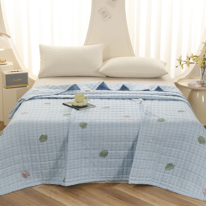 91家纺网 家纺一手货源 找家纺 被多多被业 2026新款亲肤棉绗绣夏被空调被夏凉被 普塞风情