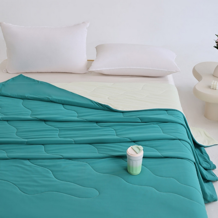 91家纺网 家纺一手货源 找家纺 （总）憨豆家纺 2026春夏新款凉感丝A类锦氨（170克）55大豆抗菌夏被夏凉被空调被（配礼盒）