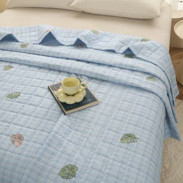 91家纺网 家纺一手货源 找家纺 被多多被业 2026新款亲肤棉绗绣夏被空调被夏凉被 普塞风情