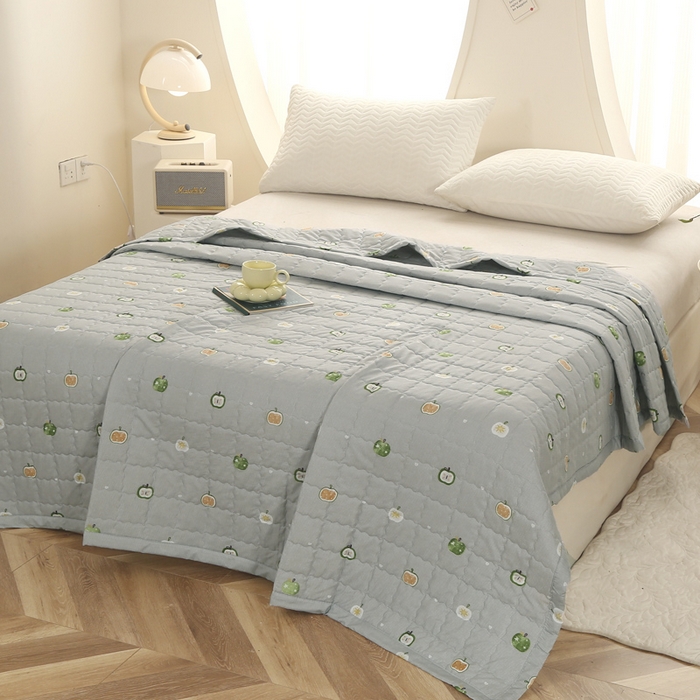 被多多被业 2026新款亲肤棉绗绣夏被空调被夏凉被 盛夏果实