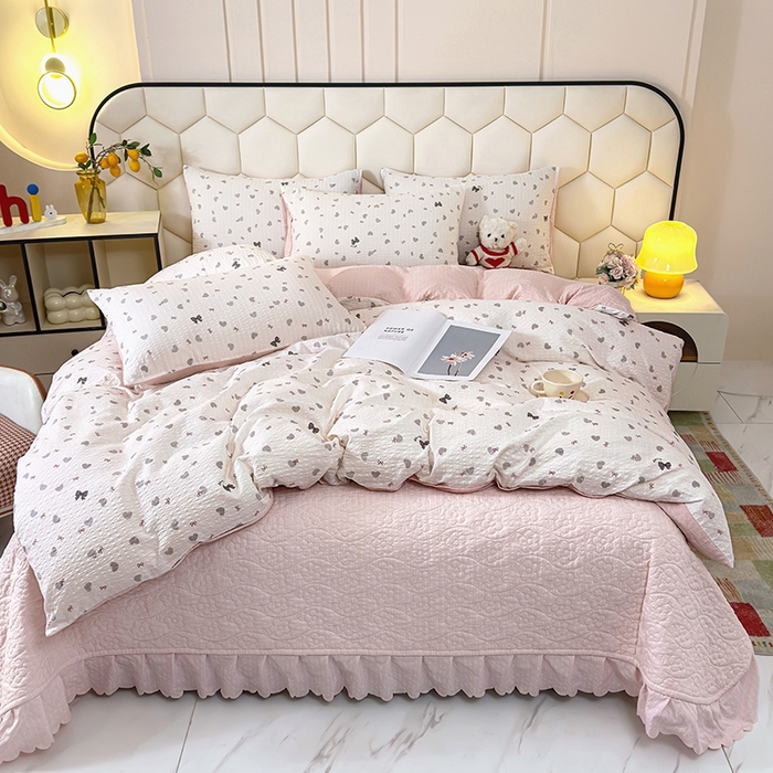 91家纺网 家纺一手货源 找家纺 （总）栩裕纺织 2026新款云感双层纱床盖四件套