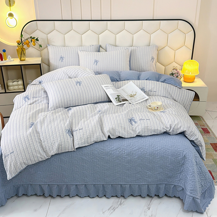 91家纺网 家纺一手货源 找家纺 （总）栩裕纺织 2026新款云感双层纱床盖四件套