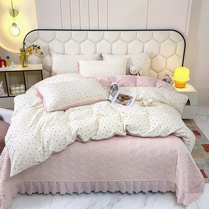 91家纺网 家纺一手货源 找家纺 （总）栩裕纺织 2026新款云感双层纱床盖四件套