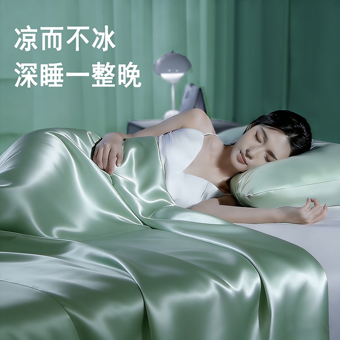 91家纺网 家纺一手货源 找家纺 （总）憨豆家纺 2026新款水洗冰丝夏被四件套星球水洗真丝夏凉被（含抗菌棉）跨境外贸床笠款空调被