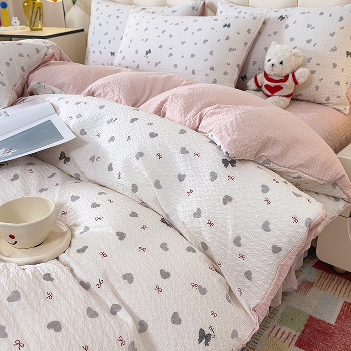 91家纺网 家纺一手货源 找家纺 （总）栩裕纺织 2026新款云感双层纱床盖四件套